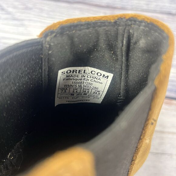 Sorel Joan Of Arctic Wedge II Brown Leather Chelsea Ankle Boots Women’s Size 7.5 - Picture 8 of 8